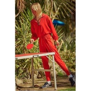 FREE PEOPLE Sz S FRIDAY LOVE SET VELOUR PULLOVER & JOGGER SET